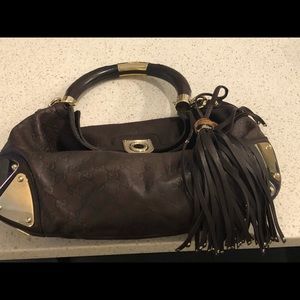 Gucci dark brown/gold hardware purse